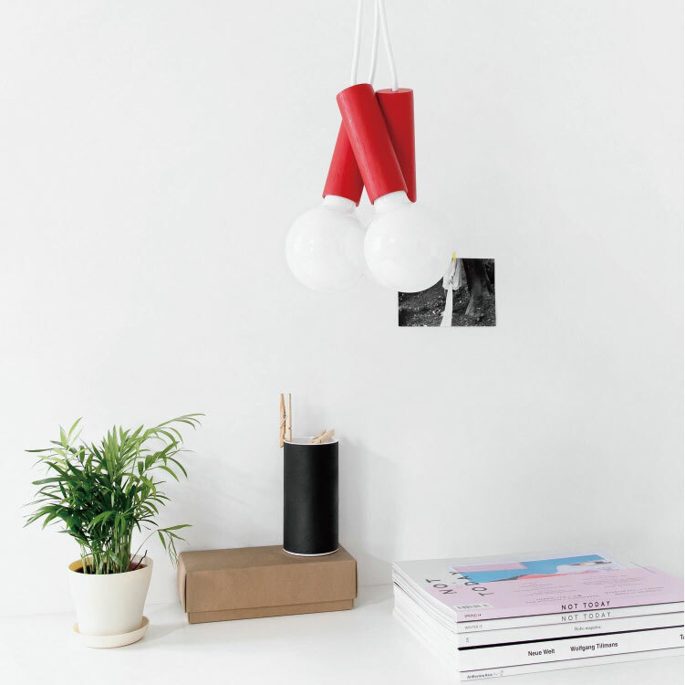 CHERRY Pendant Lamp | 木製磁性組合吊燈 |紅色