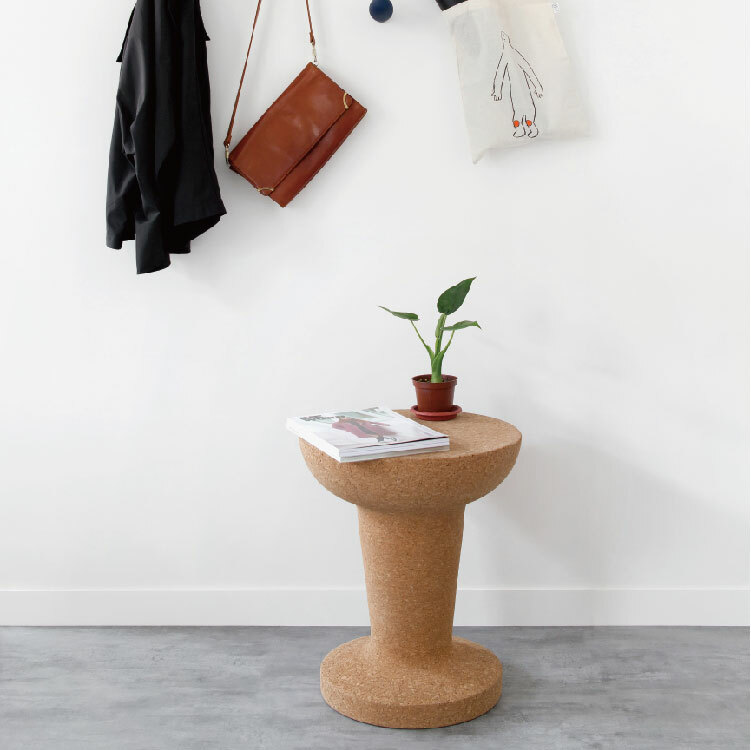 PUSHPIN Adult | 兩用軟木凳－邊桌 | 原色