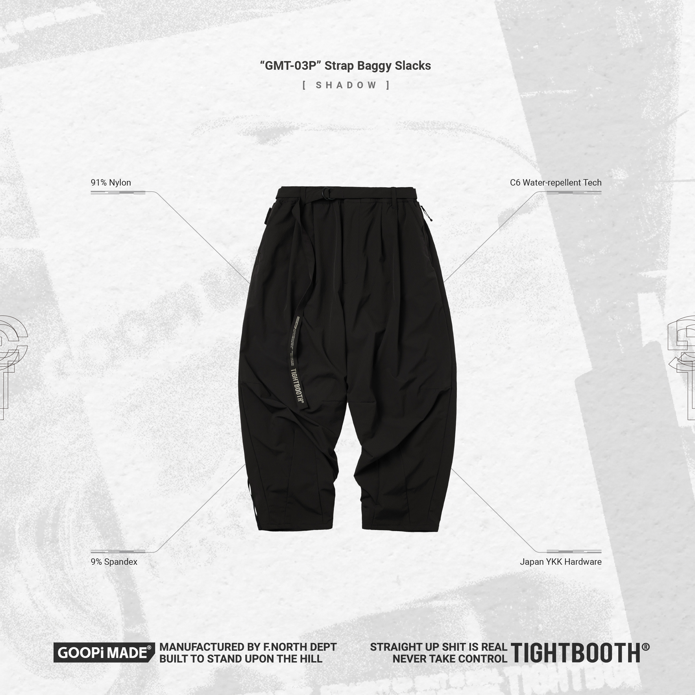 パンツ GOOPiMADE TIGHTBOOTH Strap Baggy Slacks Strap Baggy Slacks（GOOPiMADE x TIGHTBOOTH） - TIGHTBOOTH