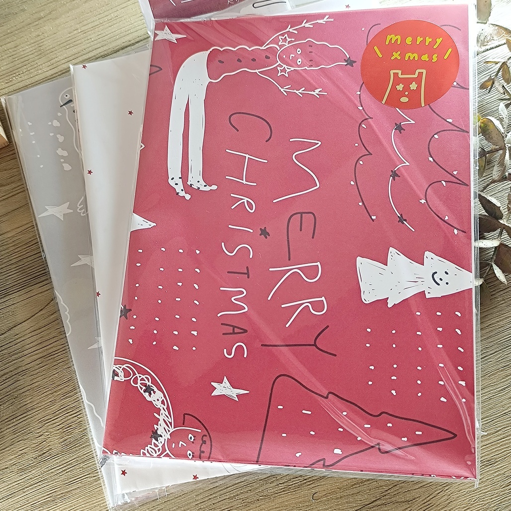 馬卡龍腳趾．聖誕包裝紙組 (四款各一)