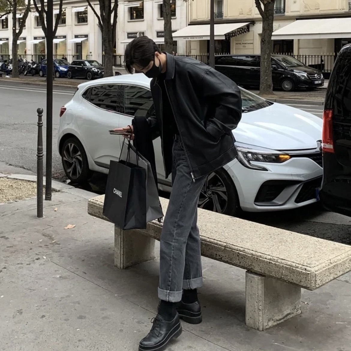 🇰🇷韓國連線 東大門 厚磅皮革外套 翻領 皮衣外套 暗黑