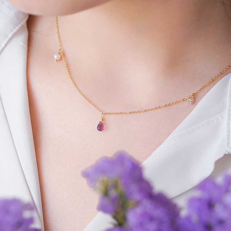 ｜貴人運｜彩虹糖 – 紫水晶 – 項鍊