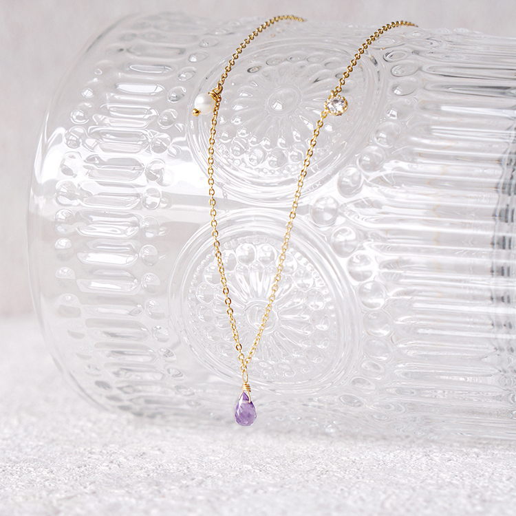 ｜貴人運｜彩虹糖 – 紫水晶 – 項鍊