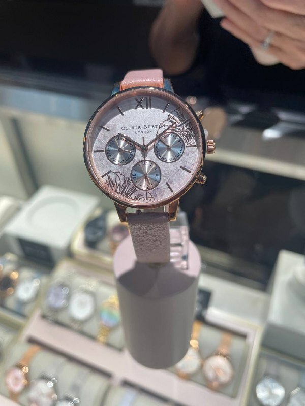 [S] LUXURY WATCH OLIVIA BURTON OB16CGS07 CHRONO DEMI DIAL DUSTY PINK ROSE GOLD, 885997287579 (SZZ288)