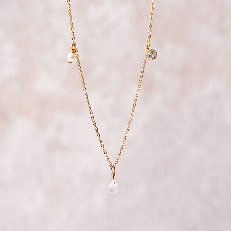 ｜桃花｜彩虹糖 – 月光石 – 項鍊