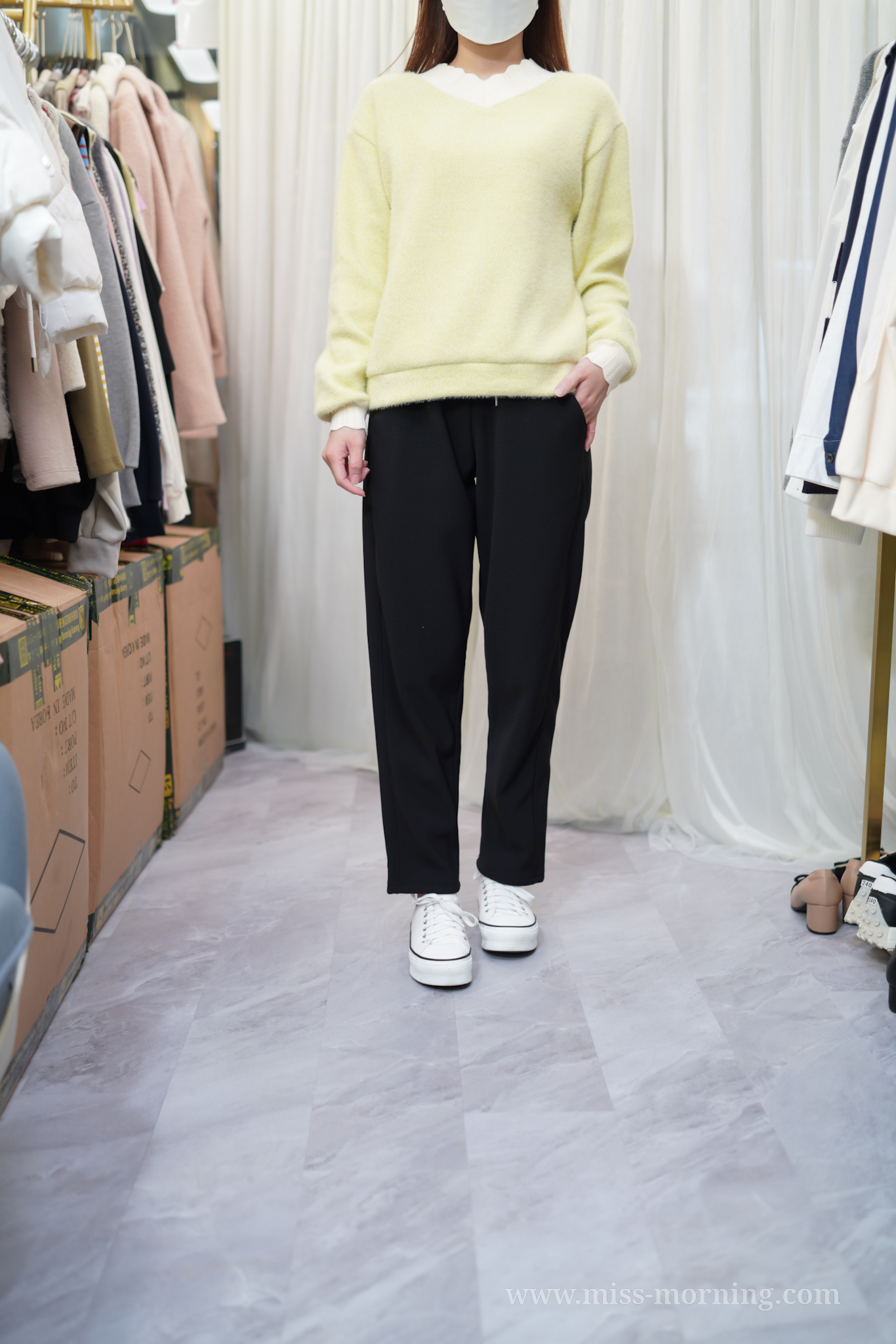 V領款上衣(13595)&絨底收腳褲(33671)