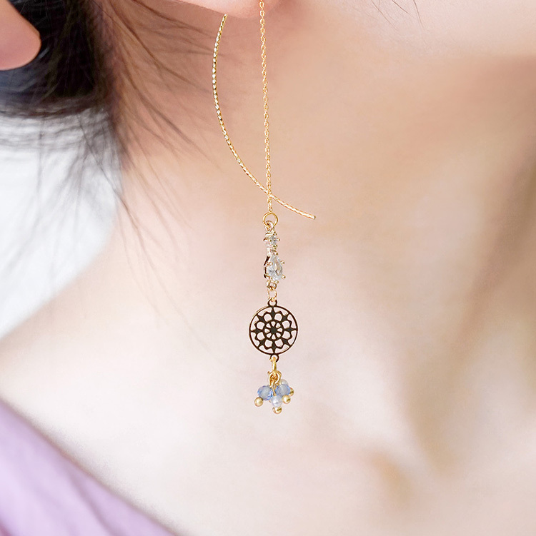 星夜裡的人 · 白 – 托帕石 – 耳線耳環