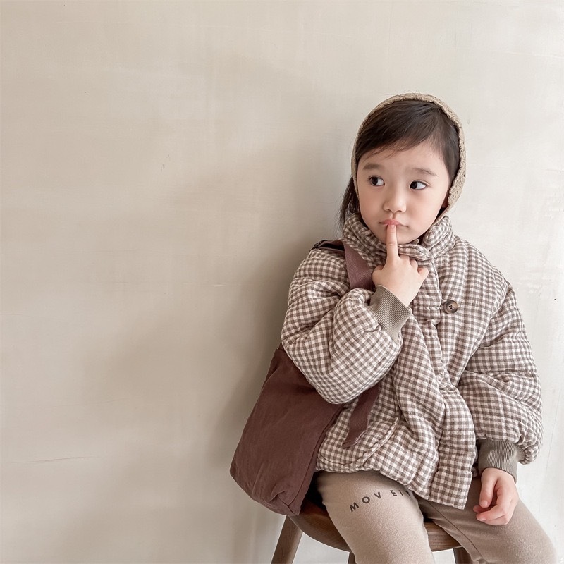 小清新加絨加厚羽絨棉外套