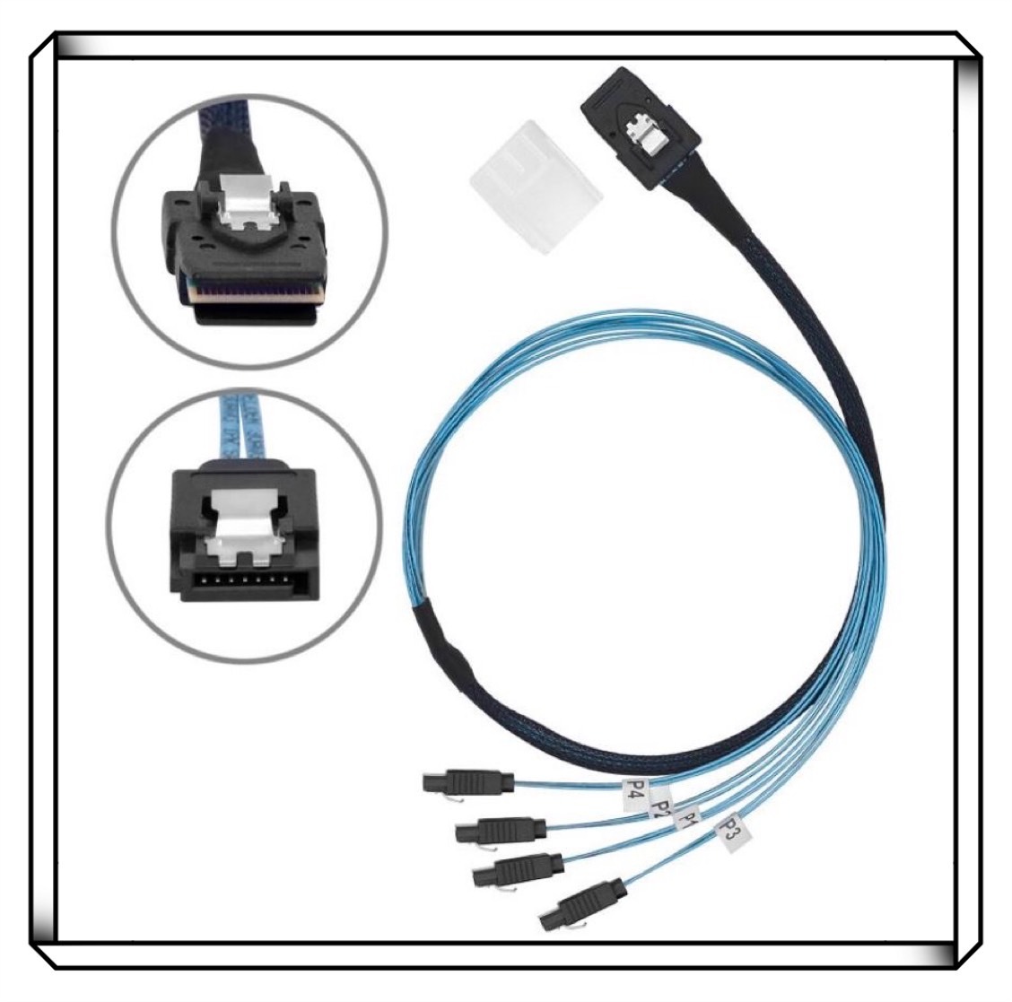 6G MiniSAS SFF-8087轉 4 SATA 硬碟數據線