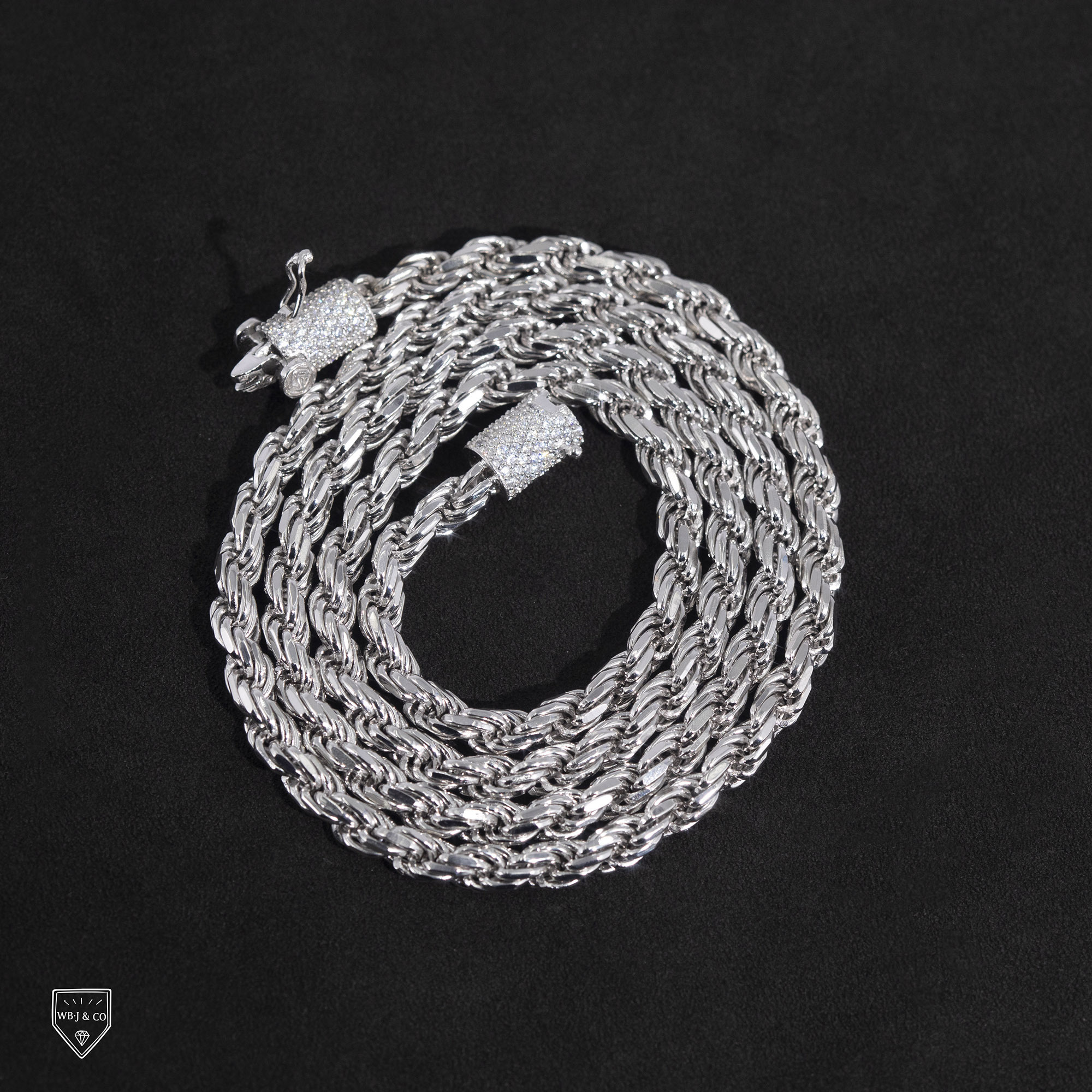 寶石扣｜5mm純銀麻花鍊