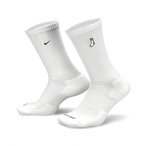 NIKE 長襪 EVERYDAY PLUS 黑白 刺繡 中高筒 二入組 襪子 FB5709-901