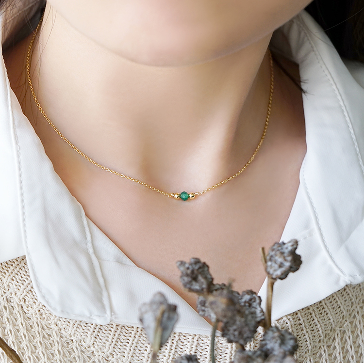 《官網限定》小幸運 – 印度綠瑪瑙 – 項鍊