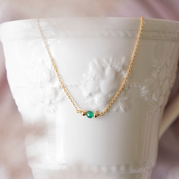 《官網限定》小幸運 – 印度綠瑪瑙 – 項鍊