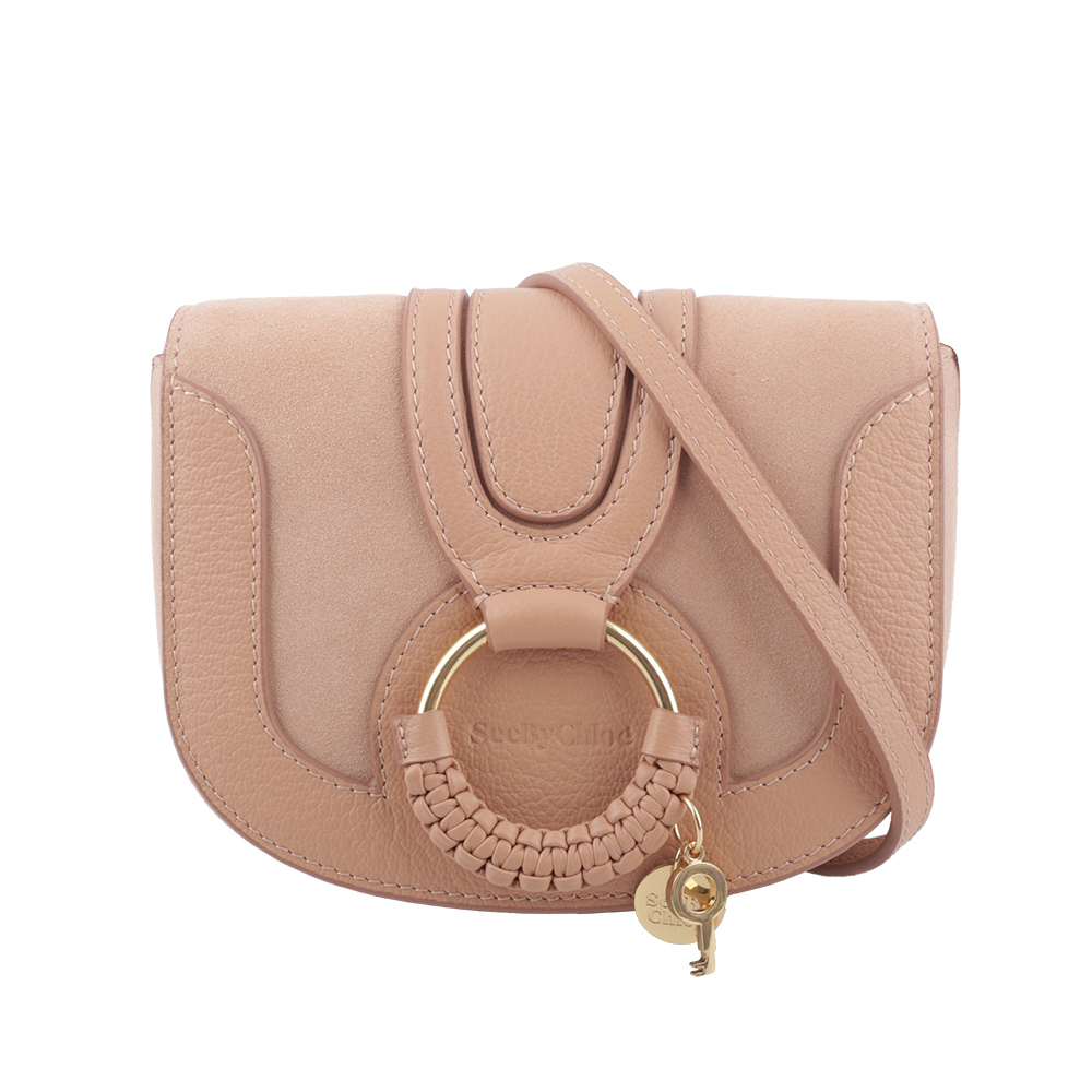 【SEE BY CHLOE】HANA BAG迷你型牛皮/麂皮斜背包(粉色) CHS18AS901417 6I3