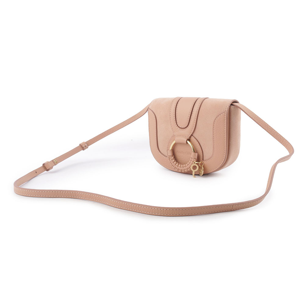 【SEE BY CHLOE】HANA BAG迷你型牛皮/麂皮斜背包(粉色) CHS18AS901417 6I3