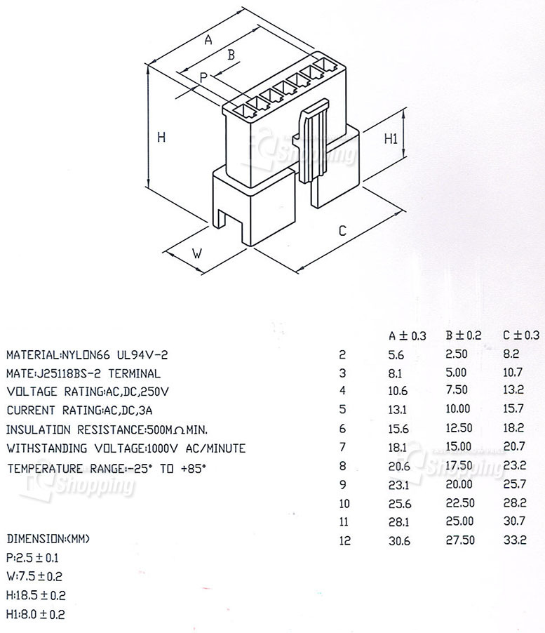 JST SM2.5 公座規格