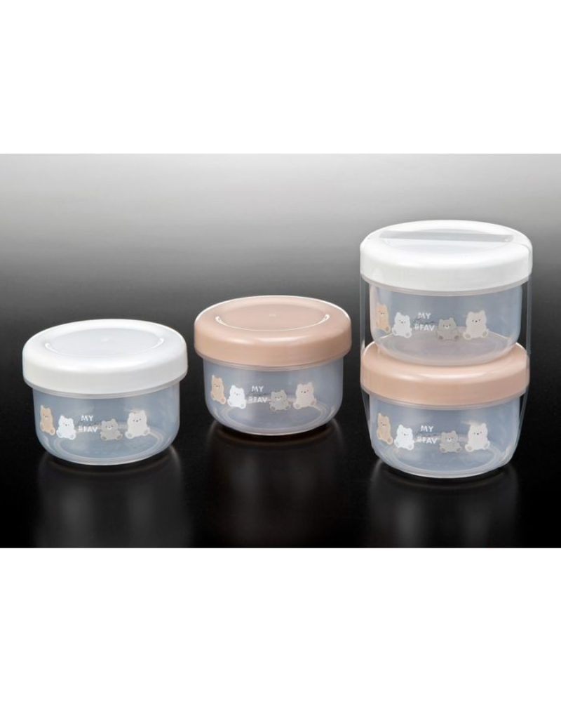 日本 NAKAYA 小熊圖案圓形保鲜盒 160ml 2件裝