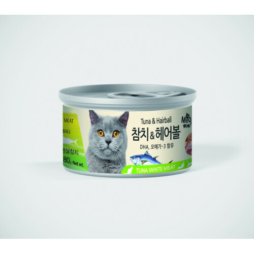 Meowow 韓國高級白吞拿魚加去毛球貓湯罐 (White Tuna Meat & Hairball) 80G