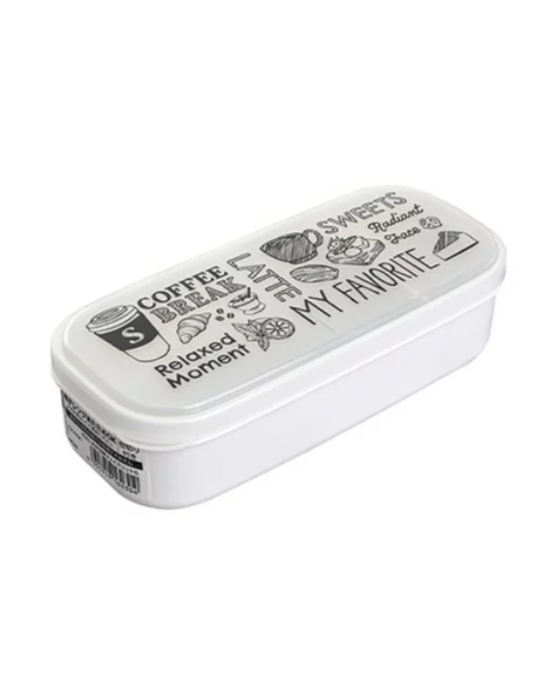 日本 NAKAYA 白色手繪款微波保鮮盒 510ml