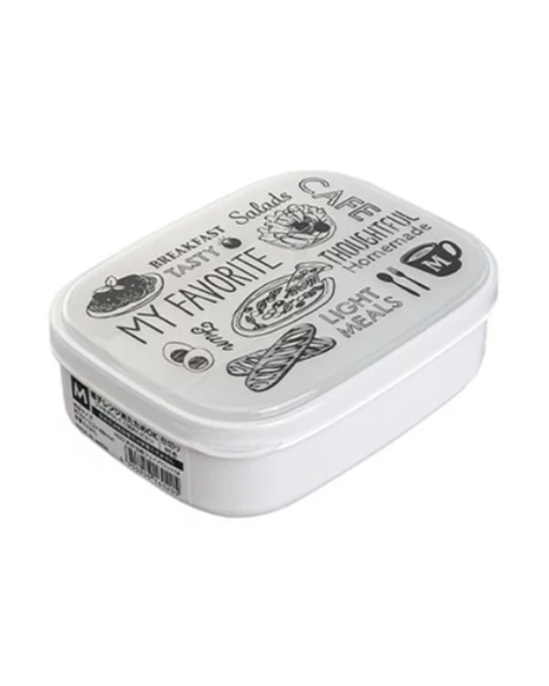 日本 NAKAYA 白色手繪款微波保鮮盒 520ml