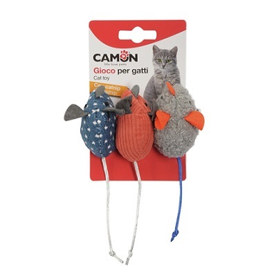 意大利 Camon 貓草3隻老鼠公仔