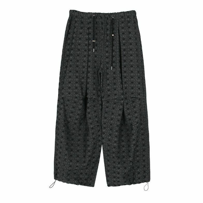 暗花紋可束腳鬆身褲 P2684