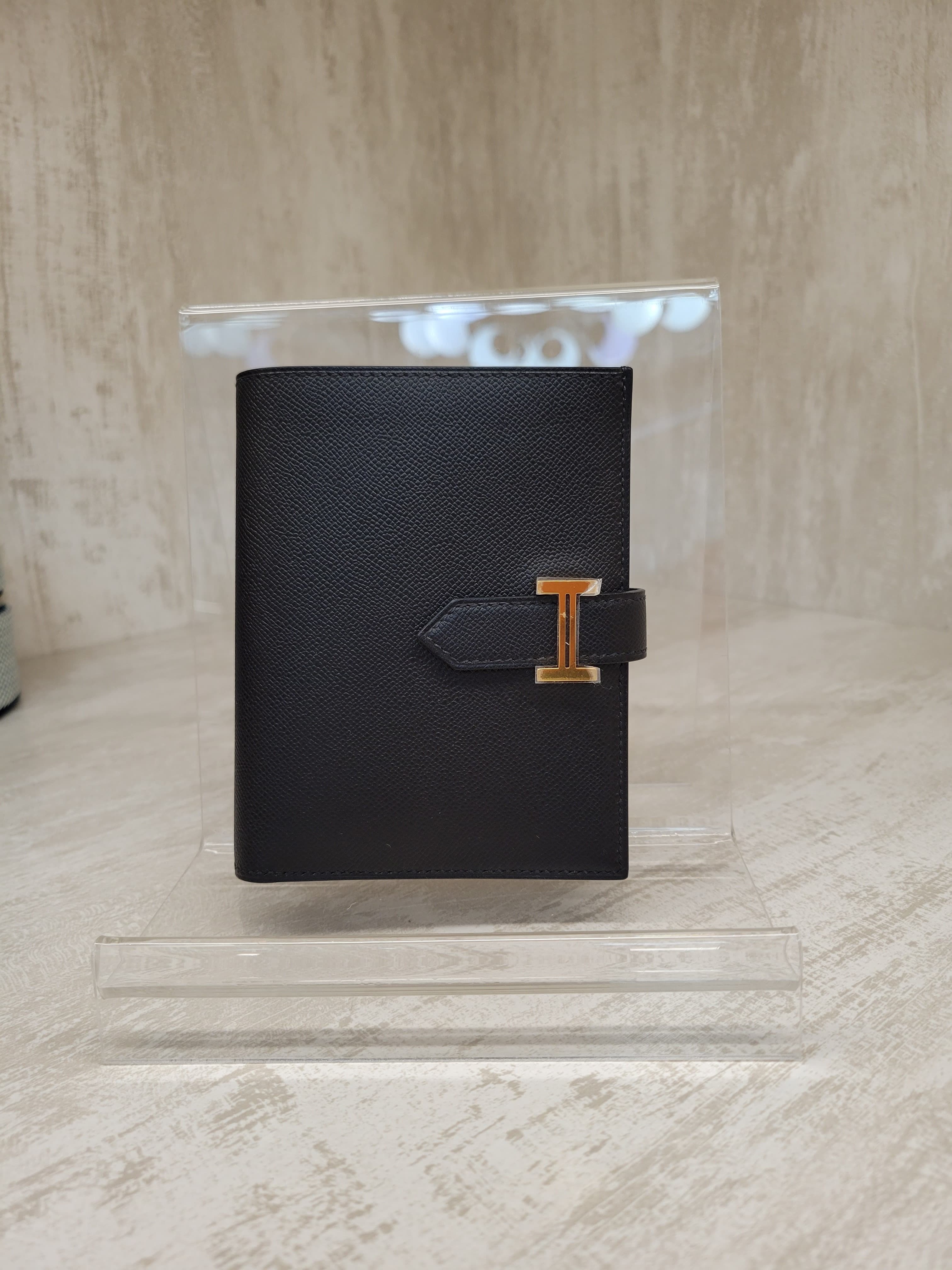 Hermes Bearn compact wallet noir CC Madame 短銀包 黑色 金扣