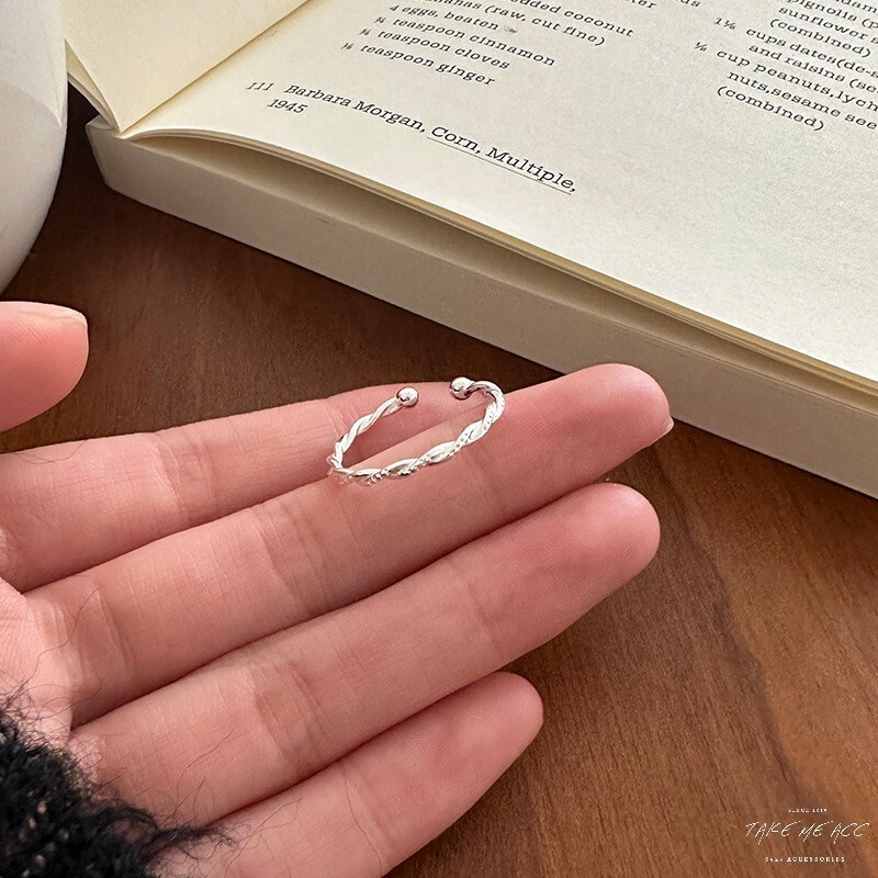 麻捲二重奏｜純銀戒指