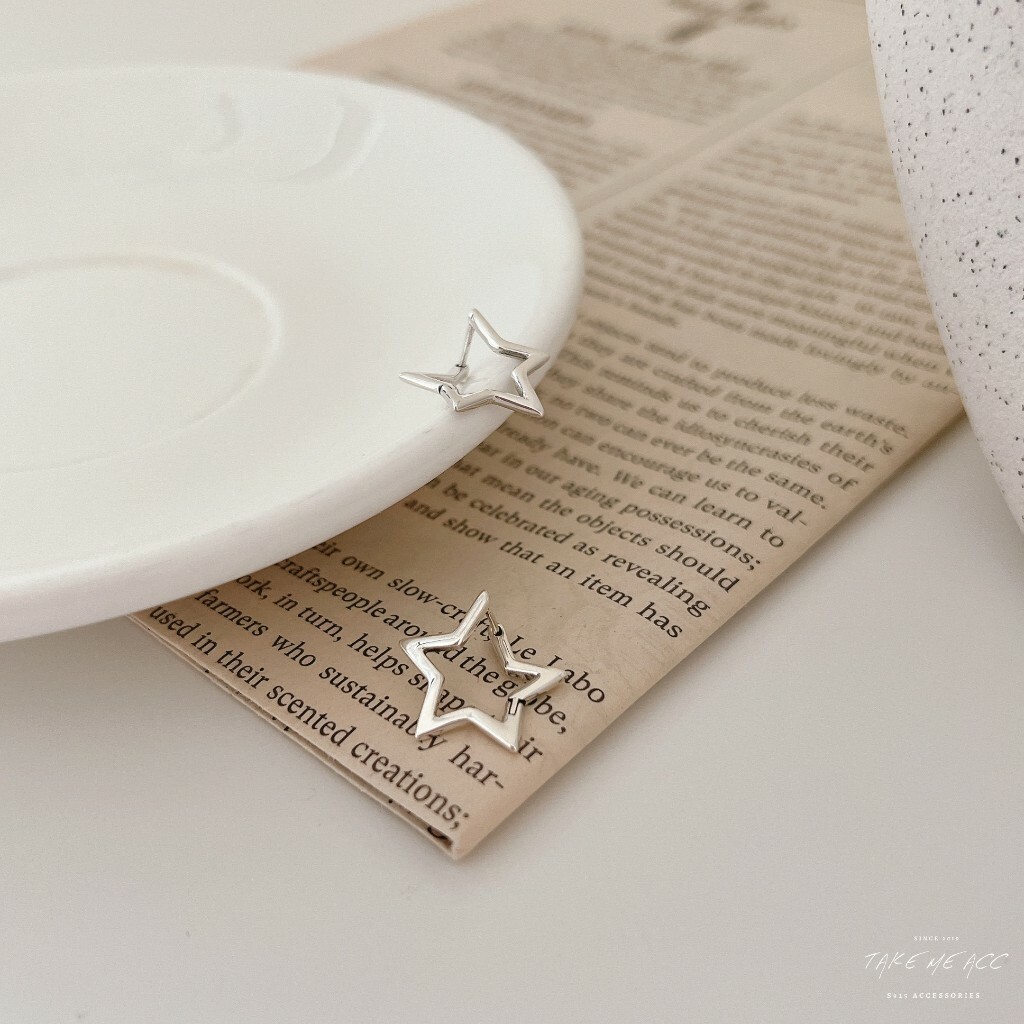 五角星｜全純銀耳環