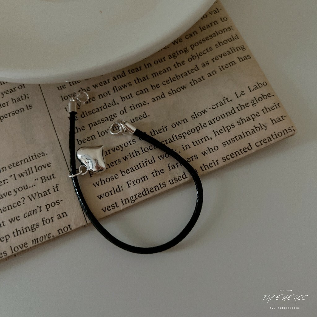 愛心蠟繩｜純銀手鍊