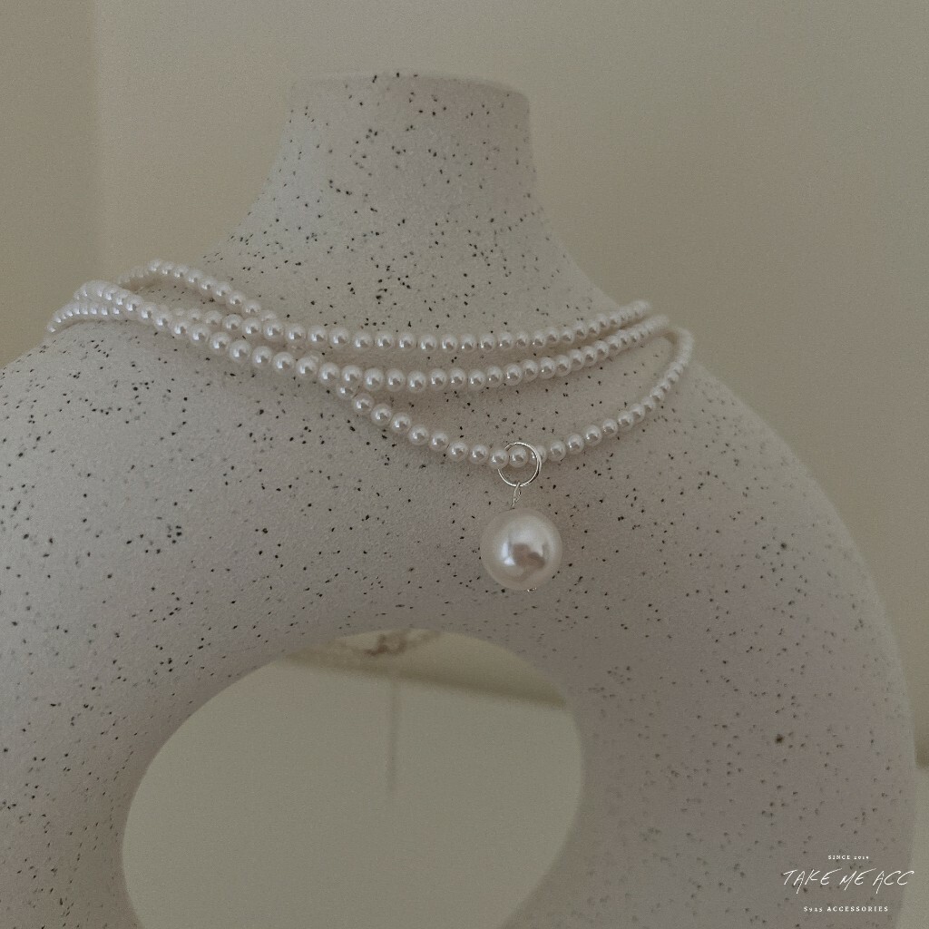 手工珍珠毛衣長鍊｜純銀長項鍊