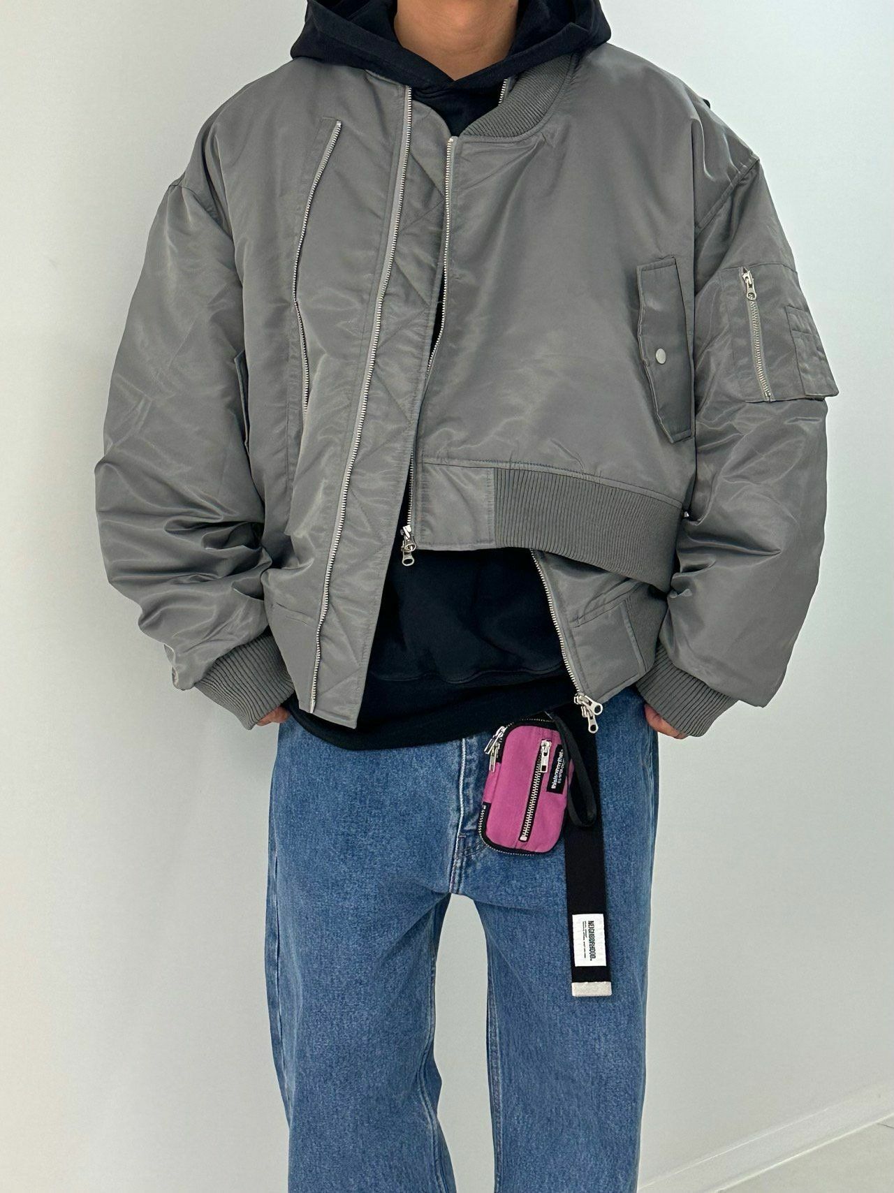 淨色拉鍊外套(薄夾棉) PURE-036JK