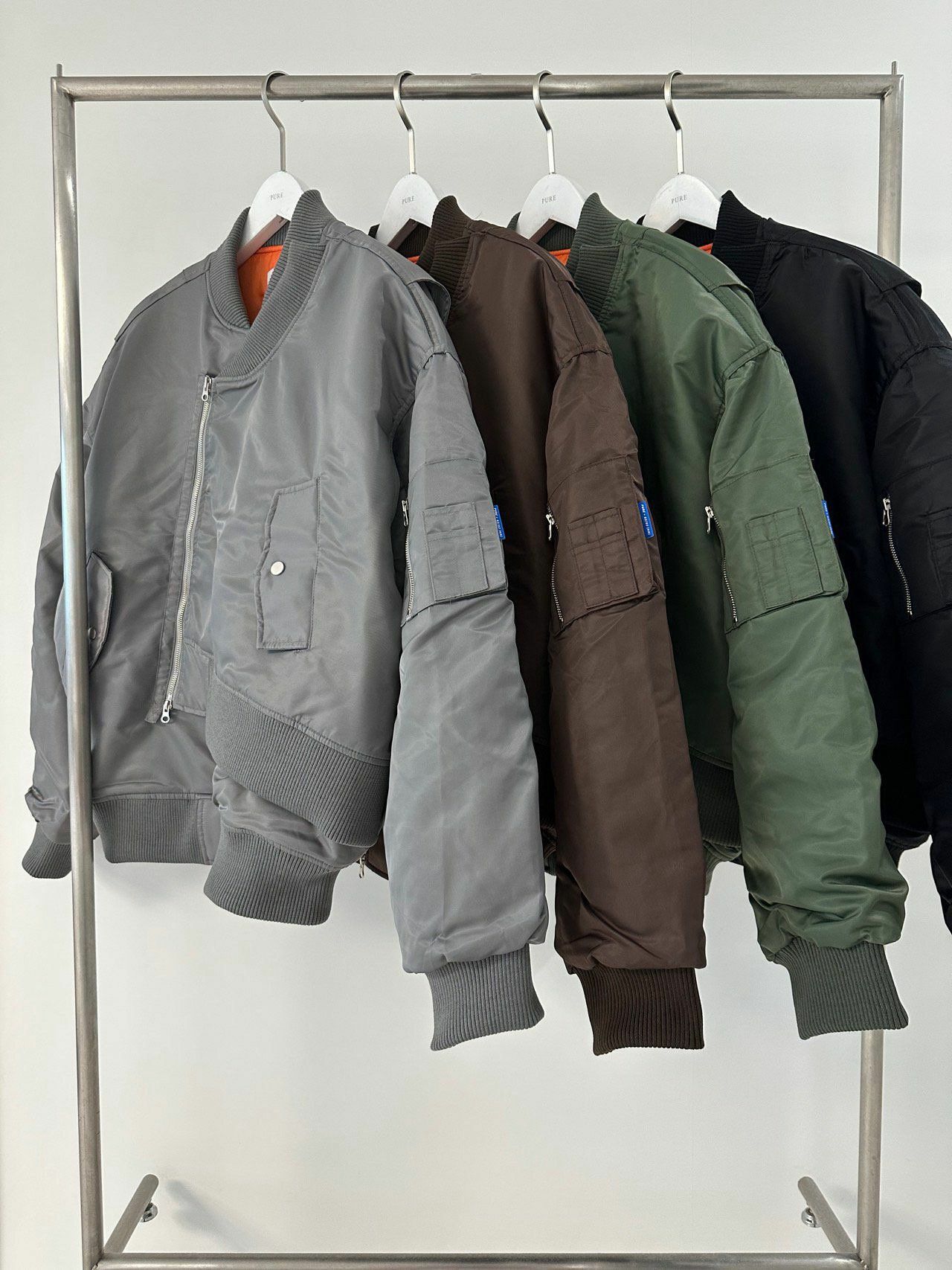 淨色拉鍊外套(薄夾棉) PURE-036JK
