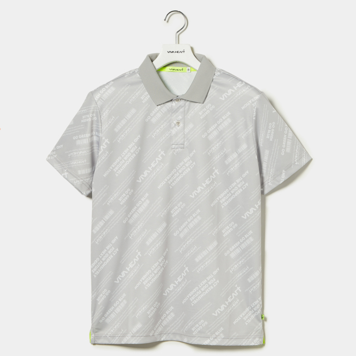 男士 滿版文字彈力Polo 衫