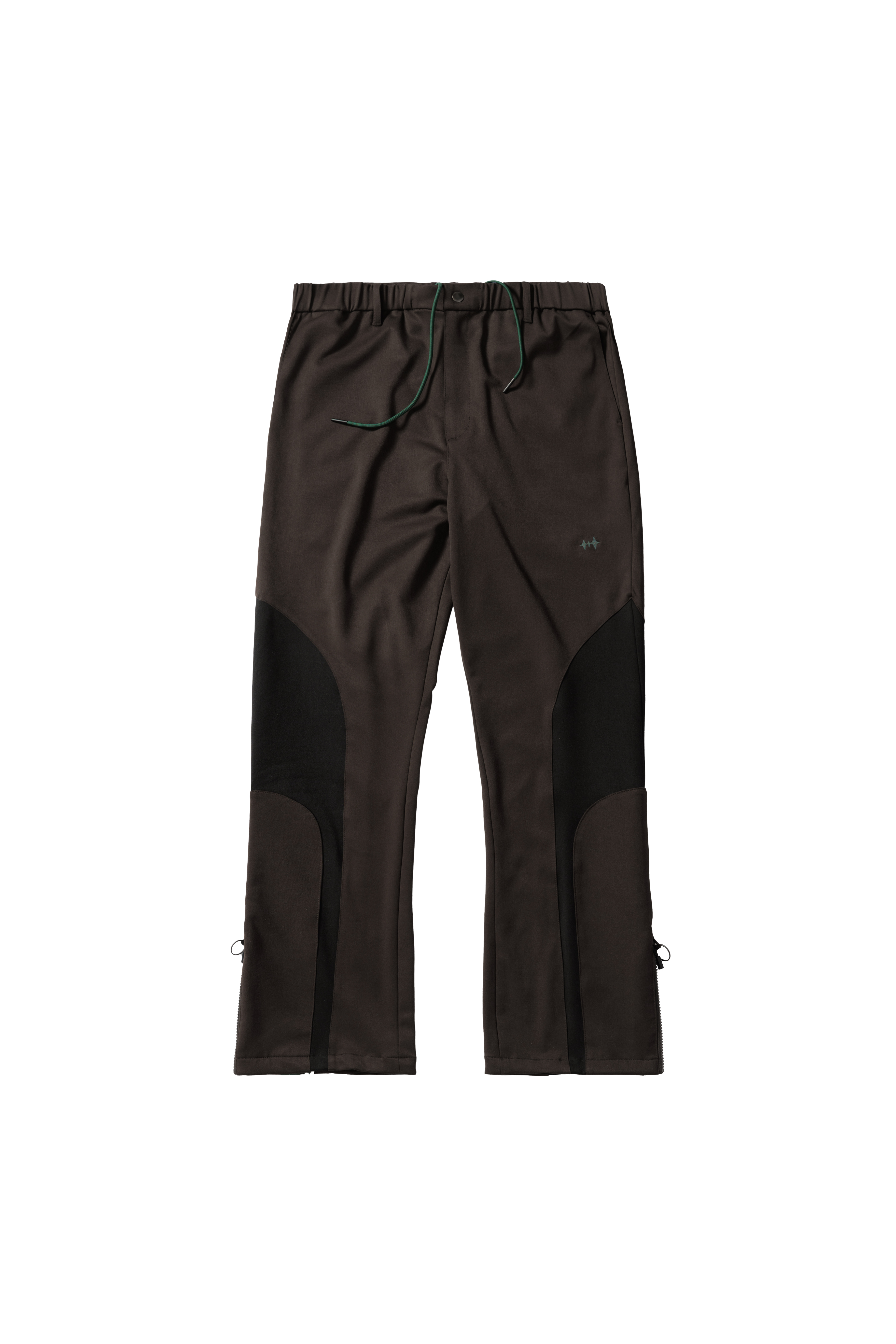 WILD LEG ZIPPER TROUSERS - BROWN