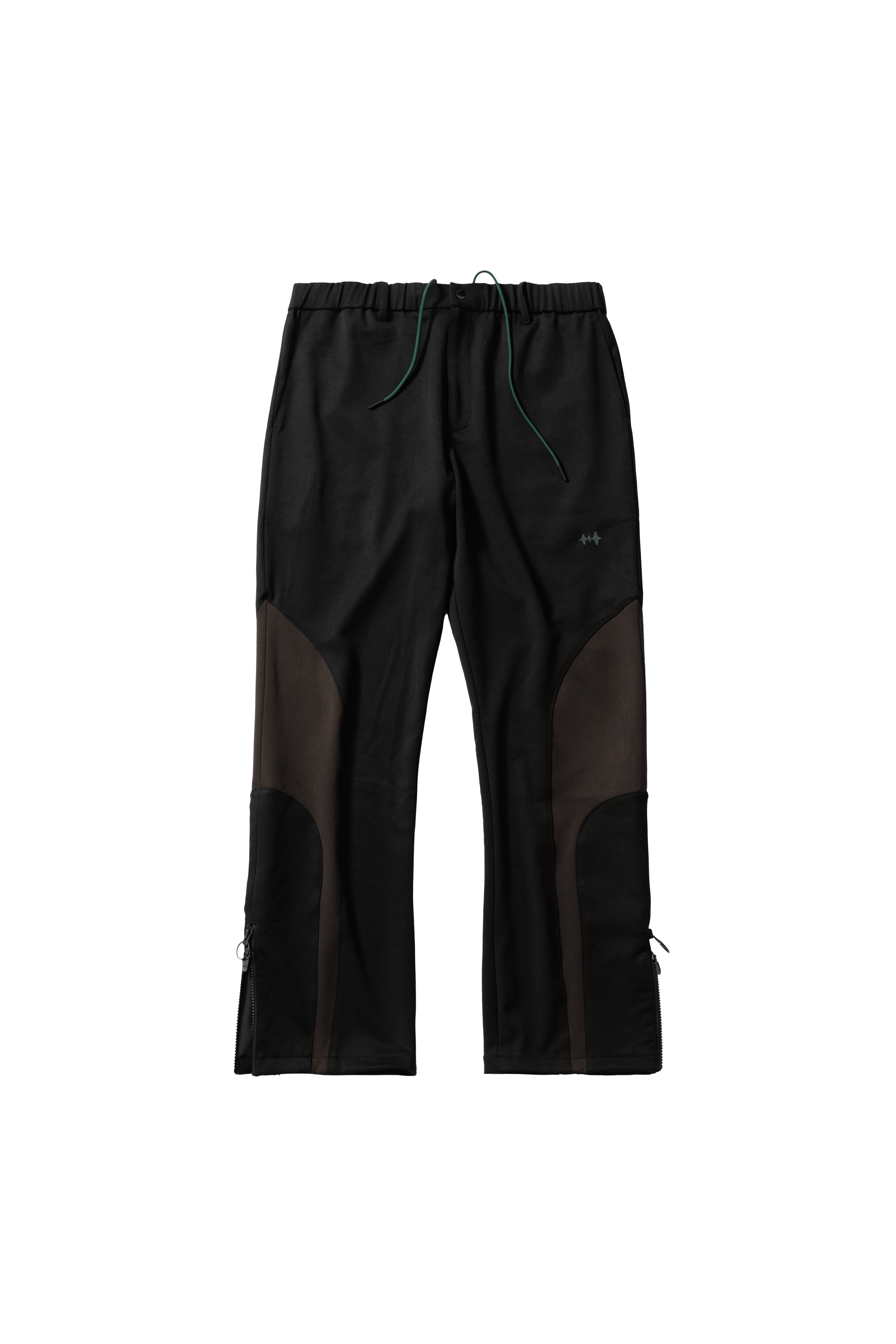 WILD LEG ZIPPER TROUSERS - BLACK