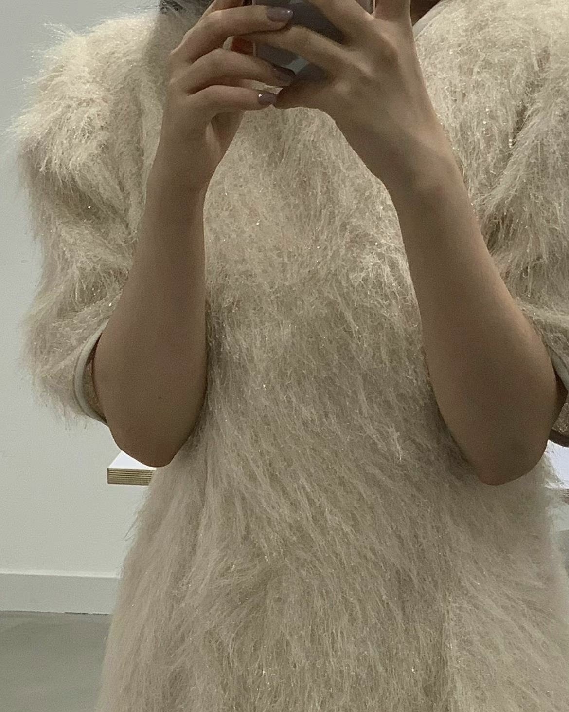 貴貴檔口內裡刷毛煙花洋裝/4色均碼/米白