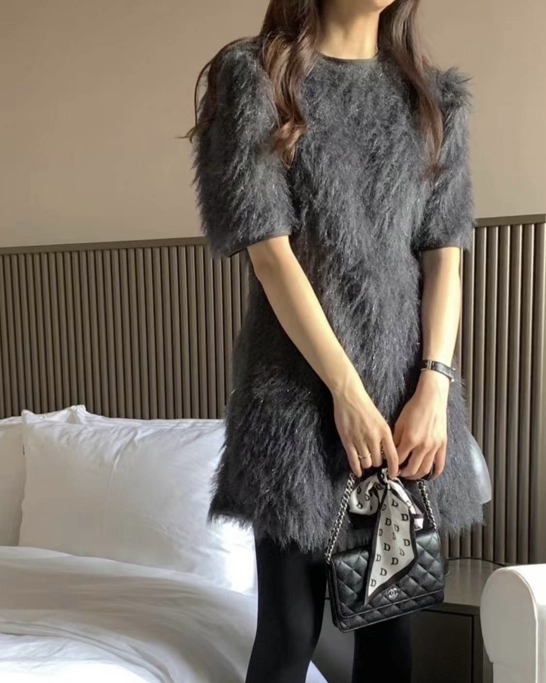 貴貴檔口內裡刷毛煙花洋裝/4色均碼/藍灰