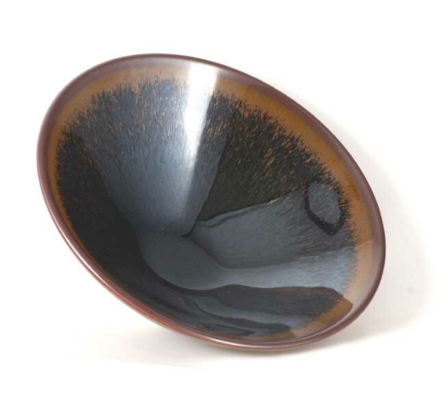 鹿港窯禮品館｜辛可窯 曜變茶金兔毫天目-特大鬥笠茶碗 孤品