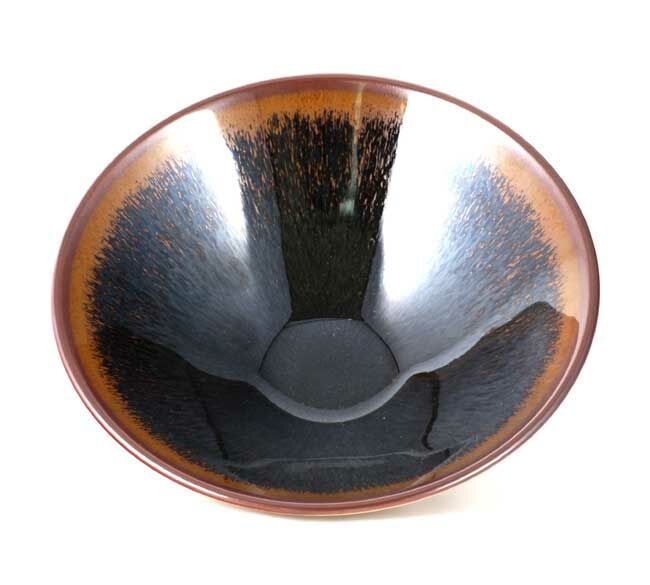 鹿港窯禮品館｜辛可窯 曜變茶金兔毫天目-特大鬥笠茶碗 孤品