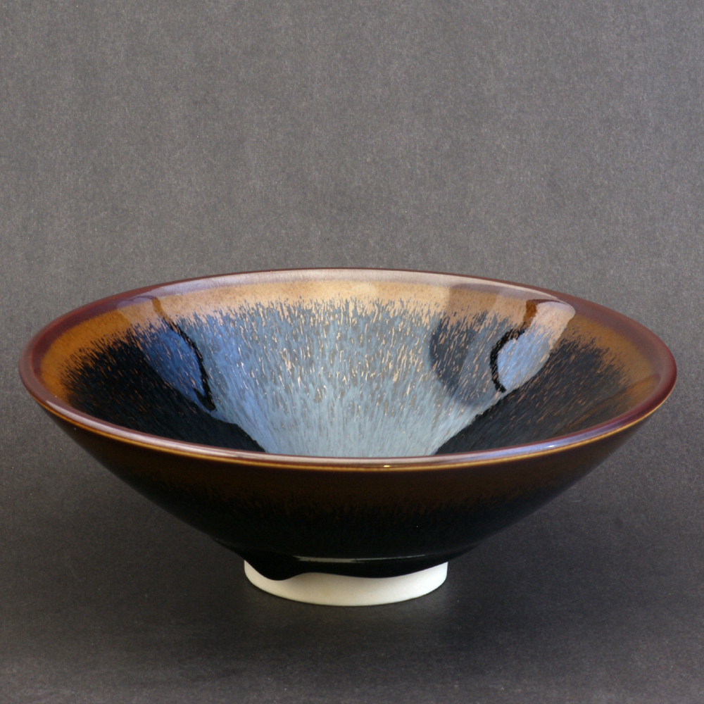 辛可窯 曜變茶金兔毫天目-特大鬥笠茶碗 孤品