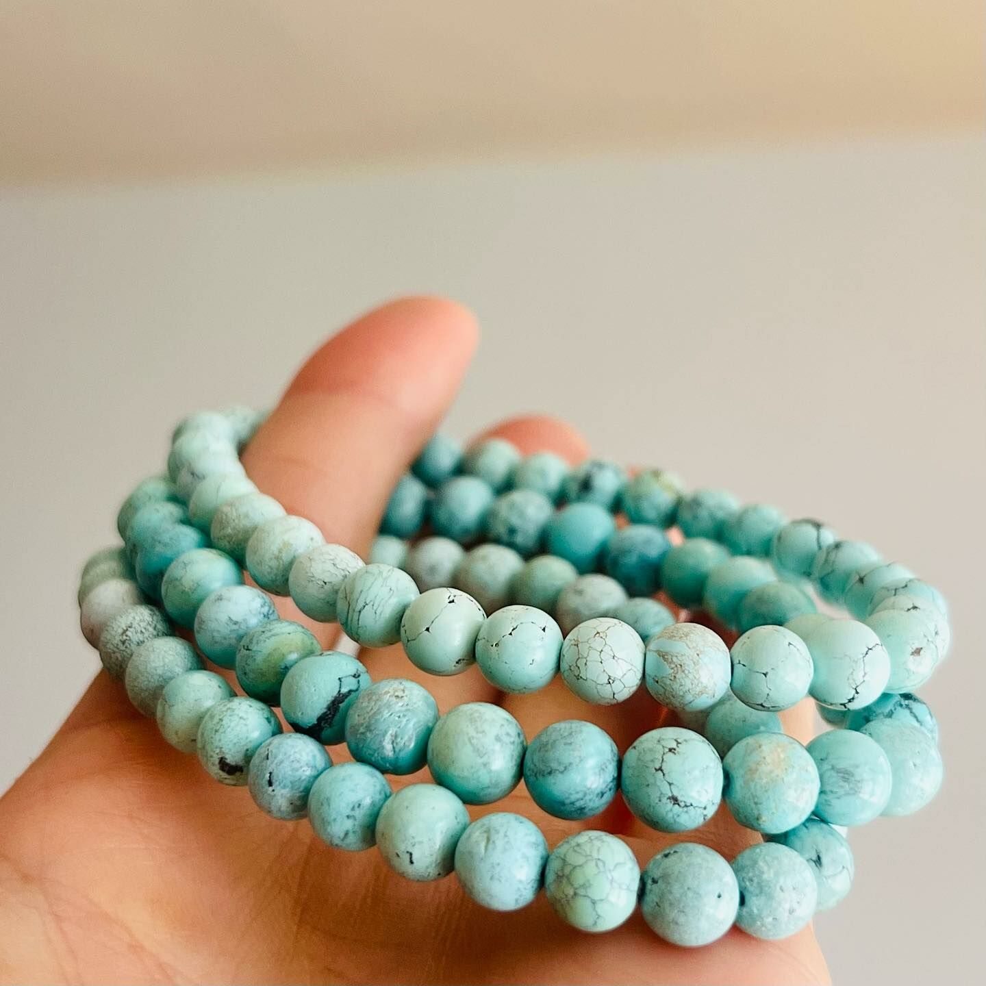 [原石] 天然綠松石 水晶手串