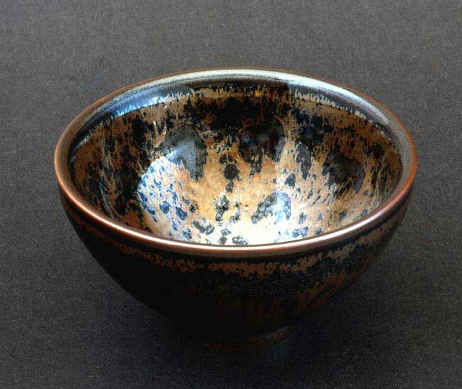 鹿港窯禮品館|辛可窯 黑曜變黃金天目中杯 嚴選特優版 黃金豹紋