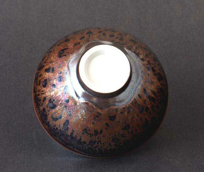 鹿港窯禮品館|辛可窯 黑曜變黃金天目中杯 嚴選特優版 黃金豹紋