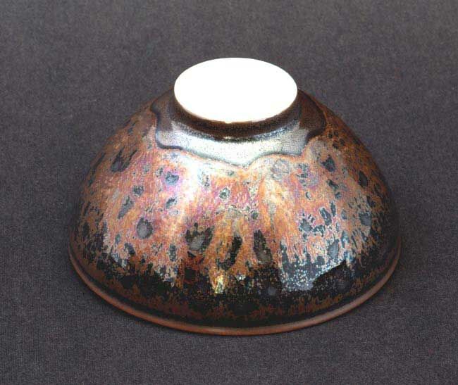 鹿港窯禮品館|辛可窯 黑曜變黃金天目中杯 嚴選特優版 黃金豹紋