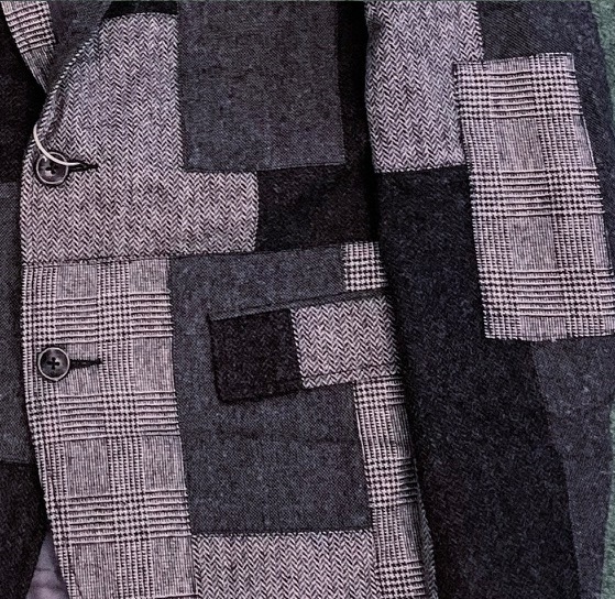 LAST PCS ON SALE : BEAMS TOKYO PATCHWORK WOOL BLAZER - GREY SIZE L IN STOCK NOW (現貨發售中)