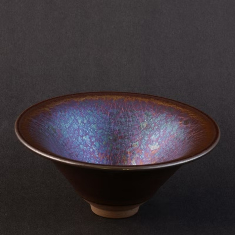 鹿港窯禮品館｜辛可窯 曜變紫金天目手拉中斗笠茶碗