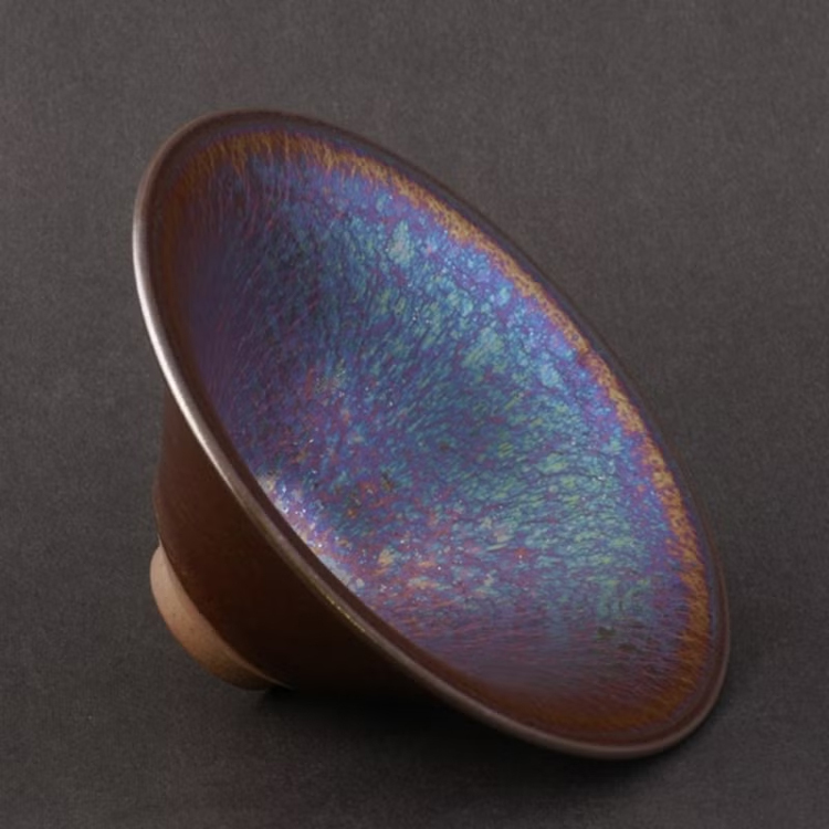 鹿港窯禮品館｜辛可窯 曜變紫金天目手拉中斗笠茶碗