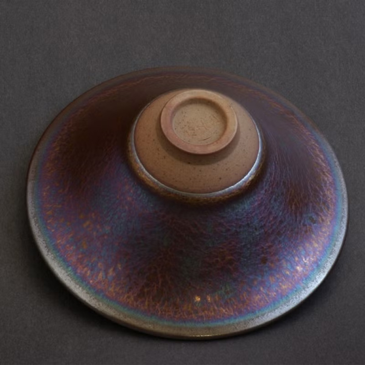 鹿港窯禮品館｜辛可窯 曜變紫金天目手拉中斗笠茶碗