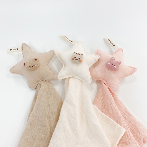 迎新特價🎉DOTFRIENDS 迷你玩偶系列-棉紗星星咬咬巾手帕